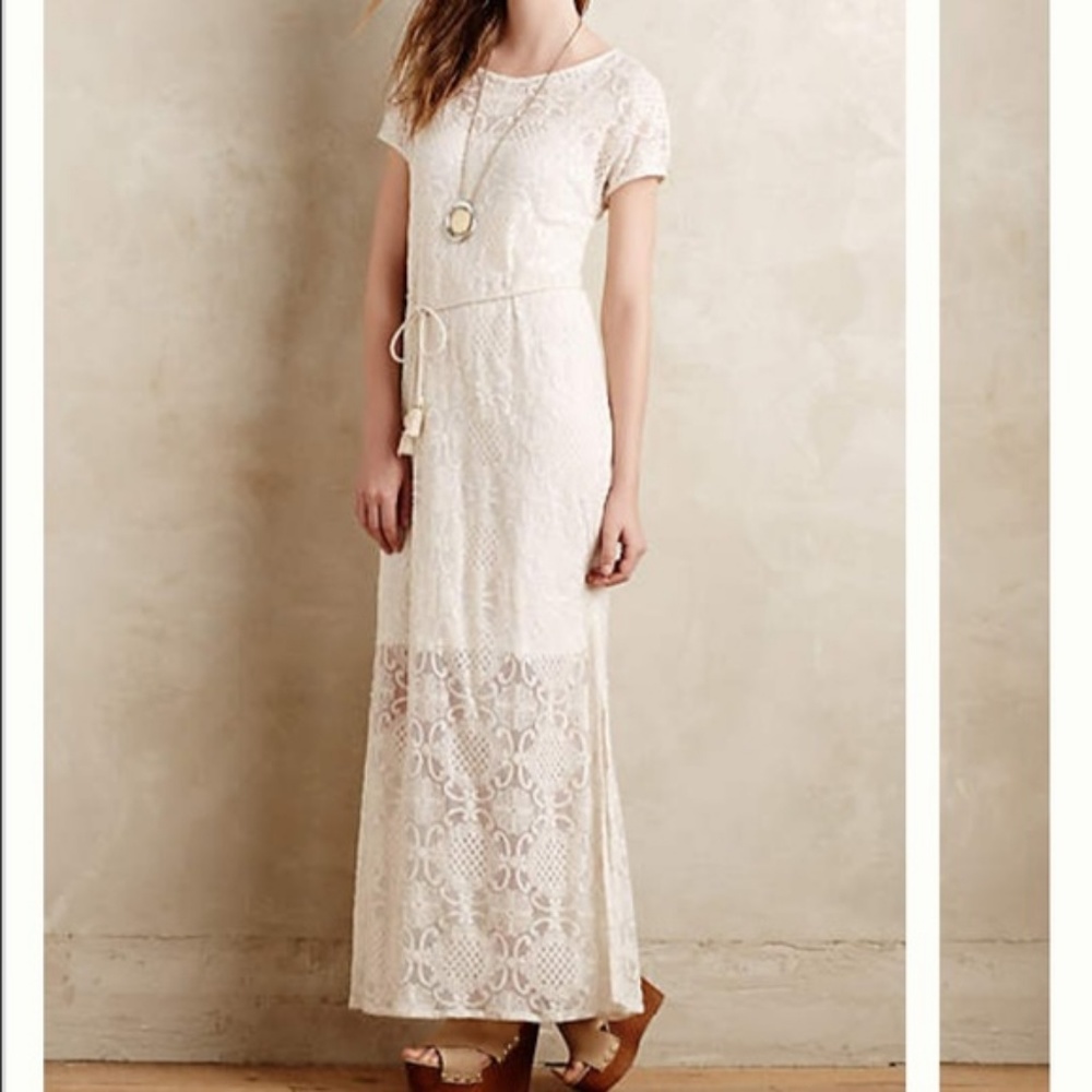 Anthropologie Lilka Bellflower Lace Dress Size L